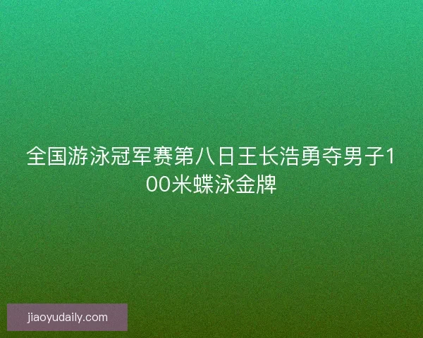 全国游泳冠军赛第八日王长浩勇夺男子100米蝶泳金牌